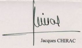 jacques chirac autographe signature