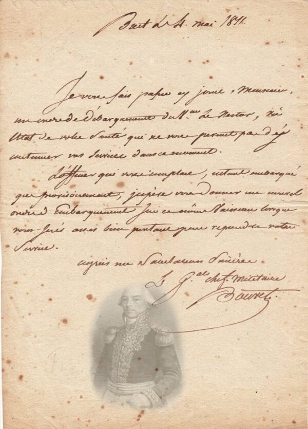 lettre-autographe-amiral-bouvet de precourt