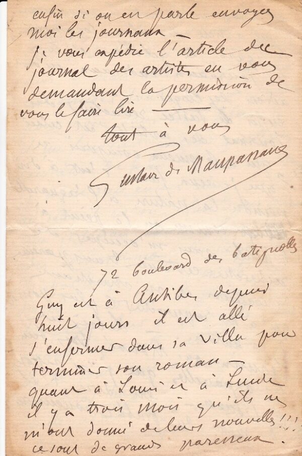 lettre-autographe-maupassant-signee