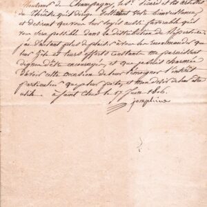 Lettre signée Joséphine