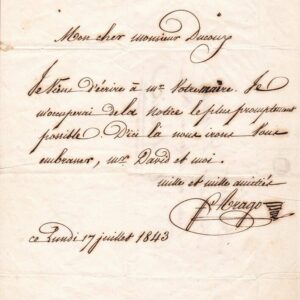 lettre autographe arago