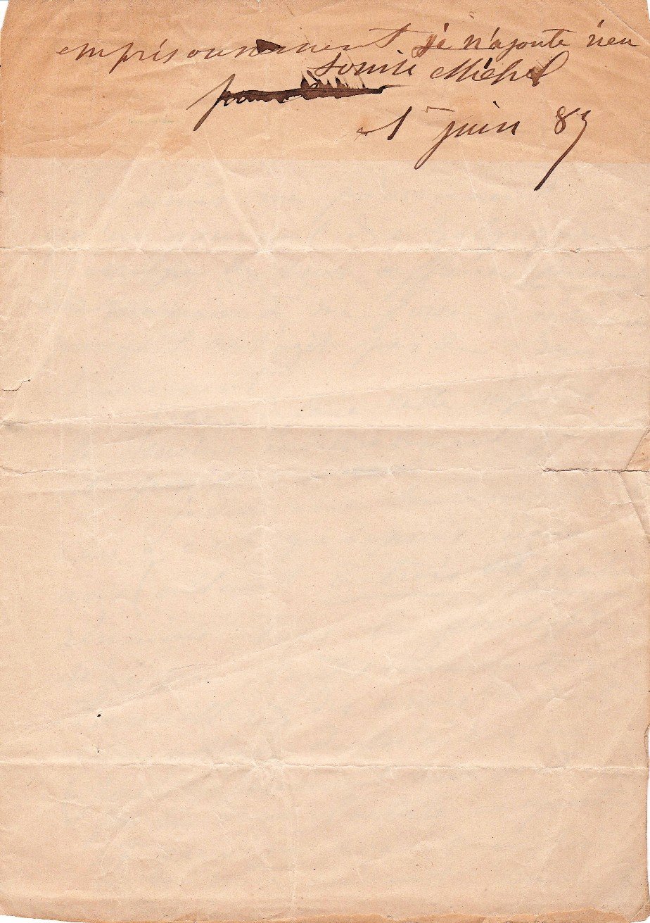 Louise Michel - Lettre autographe signée pour dénoncer le dénigrement d'un journal belge à son égard - 1889 – Image 3